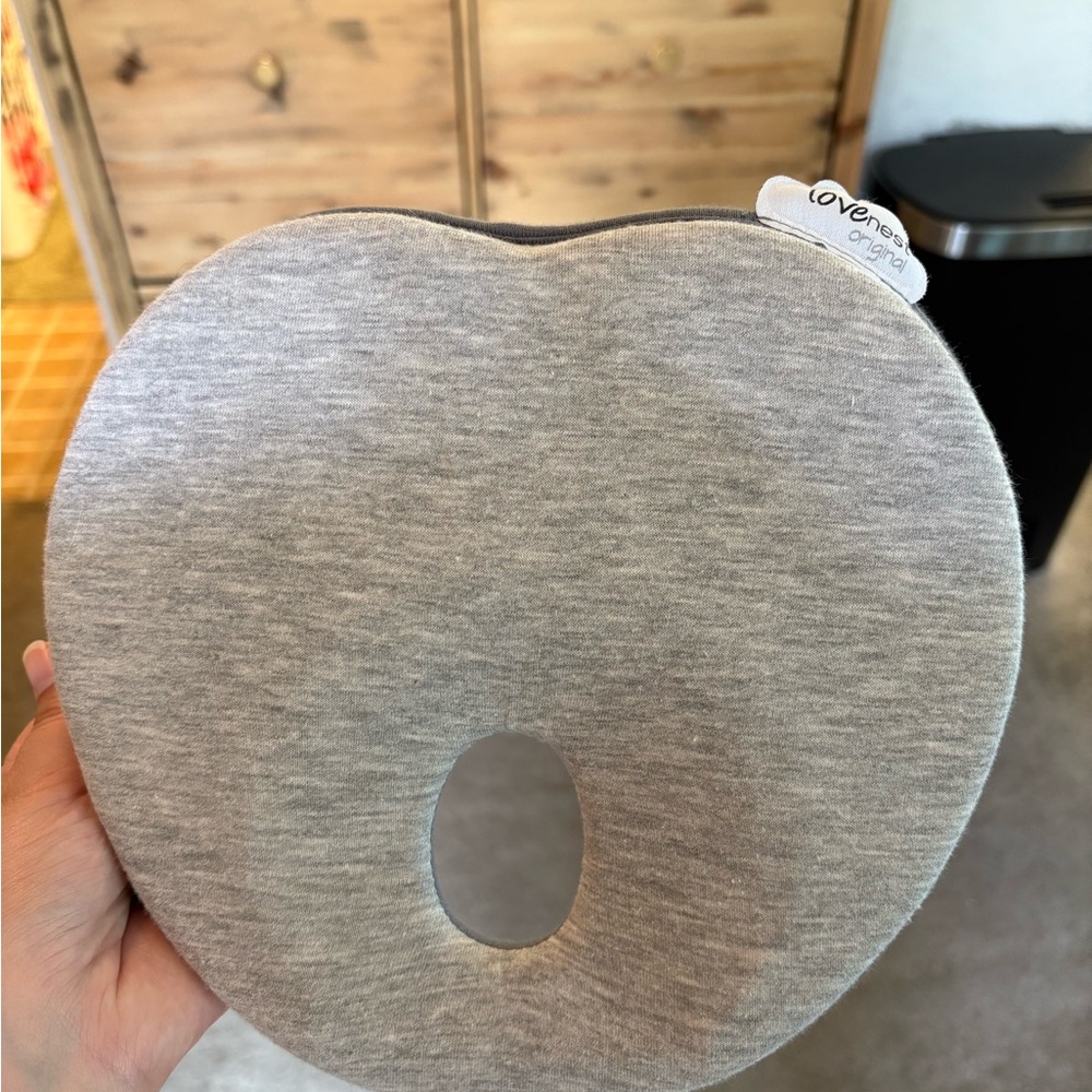 Gray Baby Head Support Pillow